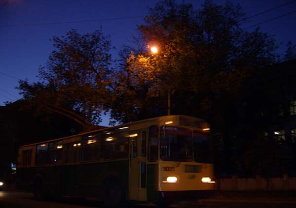 троллейбус в ночи